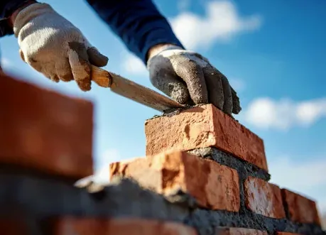 Brick masonry repair in Powell village
