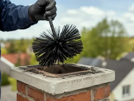 Chimney brush pulled from a flue during creosote removal